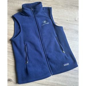 Patagonia Synchilla women’s size large blue vest LOGO